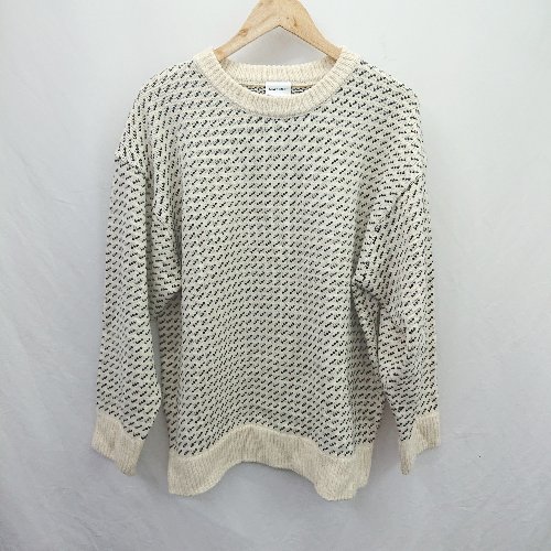 ◇ ⊇ MACOBER マコバ 総柄 ミドルゲージ 長袖 セーター サイズ表記なし ベージュ系 レディース E 【中古】