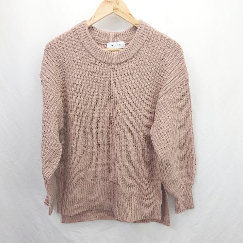 ◇ ⊇ Simplicite サンプリシテ ミドルゲージ 長袖 ニット サイズ表記なし ピンクベージュ系 レディース E 【中古】