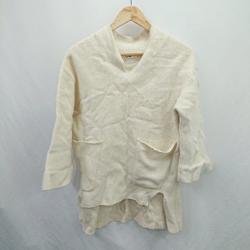◇ ⊇ FURFUR ファーファー ウール100% ミドルゲージ 長袖 ニット サイズF アイボリー系 レディース E 【中古】