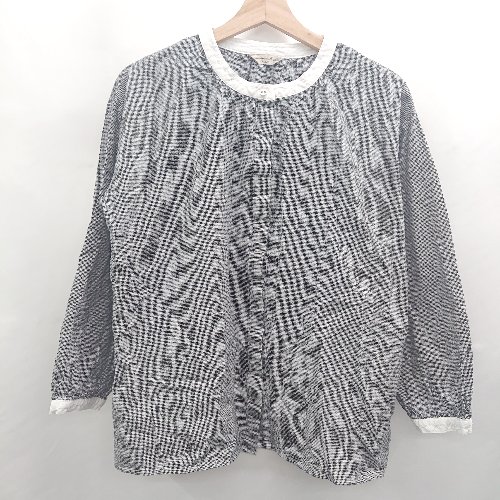 ◇ ⊂ SM2 サマンサ モスモス 千鳥格子 長袖 スタンドカラーシャツ サイズF ブラック系 レディース E 【中古】
