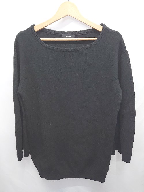 ◇ ⊇ EMODA エモダ フレアスリーブ 長袖 ニット チュニック サイズF ブラック レディース E 【中古】