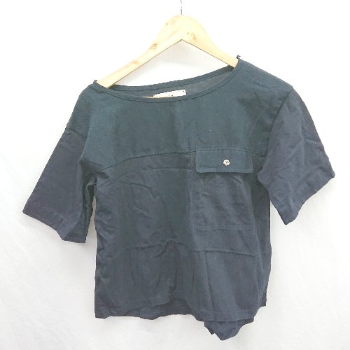 ◇ ⊂ ONIGIRI オニギリ COMME CA ISM 半袖 デザイン Tシャツ カットソー サイズ7 ネイビー レディース E..