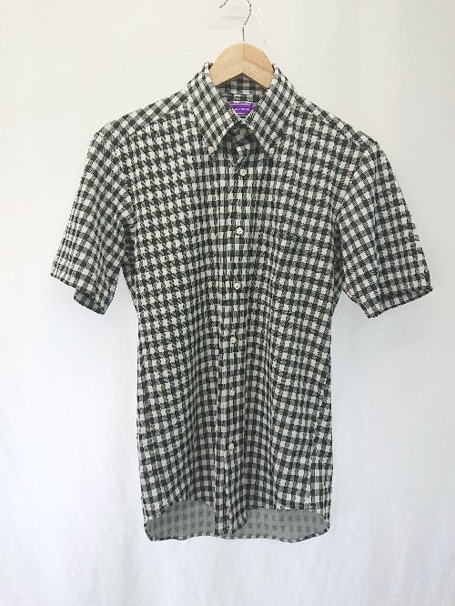 ◇ ⊂ i-shirt URBAN MODEL ギンガムチェック ボタンダウンカラー 半袖 シャツ サイズM ブラック マルチ メンズ E 【中古】