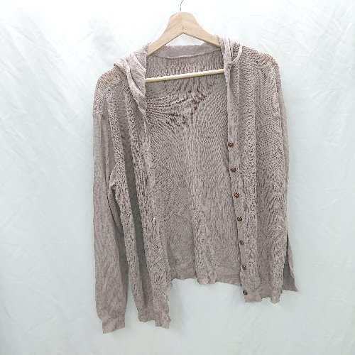 ◇ Θ La-gemme ラジェム ハイゲージ ニット 薄手 長袖 パーカー サイズ表記なし チャコールグレー系 レ..