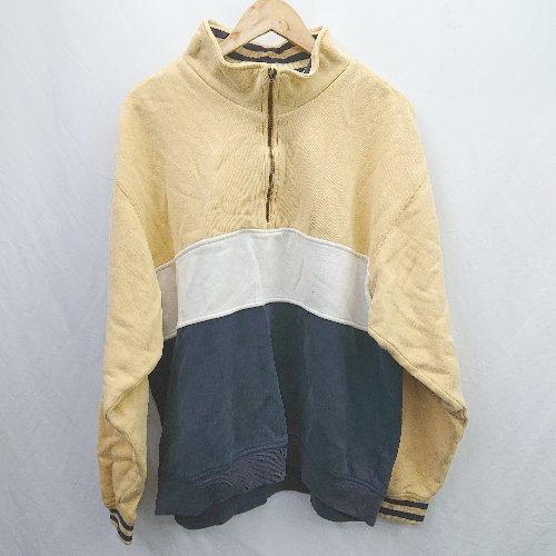 ◇ ⊇ CUTTER&BUCK カッター＆バック ゴルフブランド 長袖 ハーフジップトレーナー サイズXL イエロー系 ..