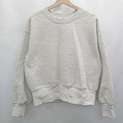 ◇ ⊇ nelliy. ネルリー 裏起毛 長袖 プルオーバー トレーナー サイズM ライトグレー系 レディース E 【中古】