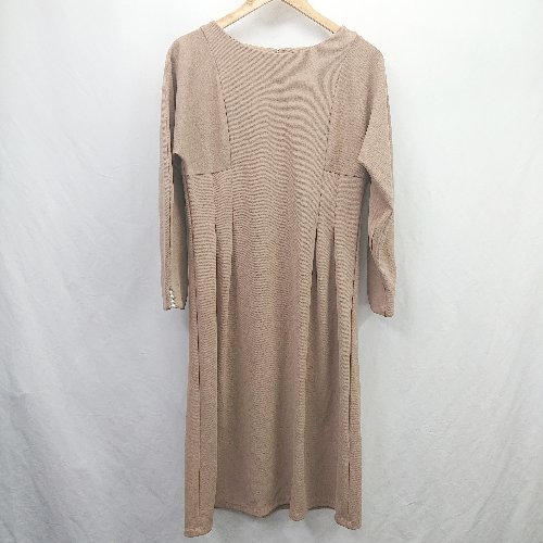 ◇ ⊂ index インデックス 長袖 ロング ワンピース サイズL ベージュ系 レディース E 【中古】
