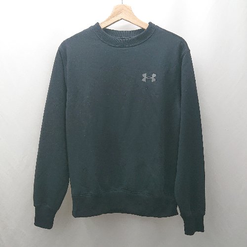 ◇ ⊇ UNDER ARMOUR アンダーアーマー VIETNAM製 長袖 丸首トレーナー サイズS M ネイビー系 メンズ E 【..