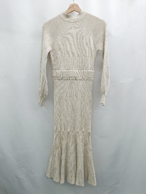 ◇ ⊇ RESEXXY リゼクシー 無地 長袖 膝下丈 ワンピース サイズF ベージュ系 レディース E 【中古】