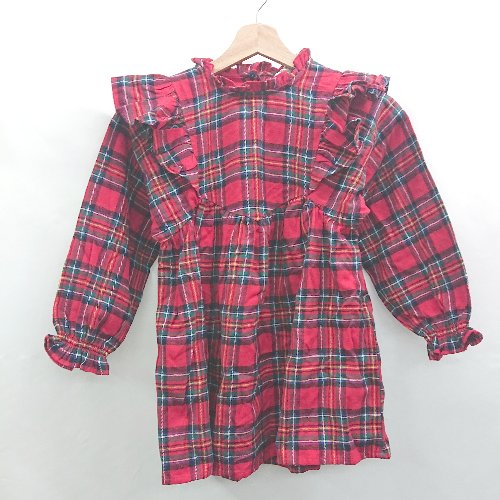 ◇ ⊂ 美品 Next ネクスト 無地 長袖 ミニ丈 チュニック サイズ6yrs レッド系 レディース E 【中古】