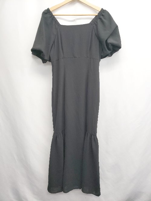 ◇ ⊂ Louere ルエレ シンプル パフスリーブ ロング ワンピース サイズL ブラック レディース E 【中古】
