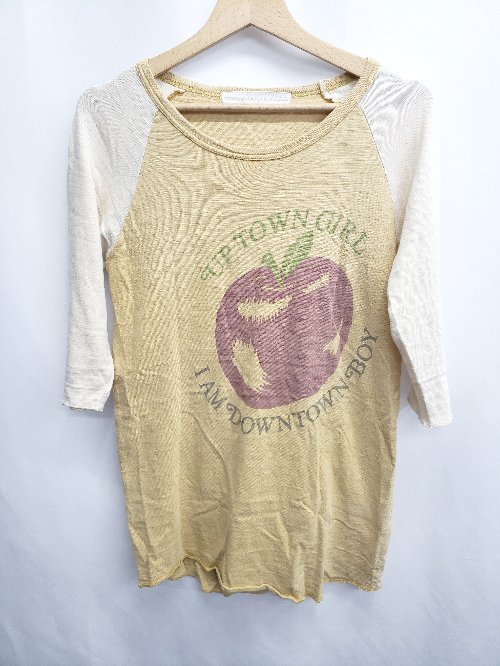 ◇ Θ inpaichthys kerri 七分袖 Tシャツ カットソー サイズS マスタード ベージュ系 レディース E 【中古】