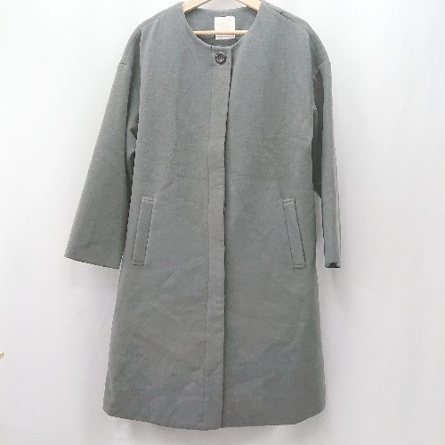 ◇ ⊇ Eprouve ヱプローブ 4b 長袖 ノーカラーコート サイズM ブラック系 レディース E 【中古】