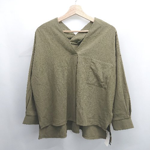 ◇ ◎ ●未使用● Θ philter フィルター 長袖 ブラウス カットソー サイズM カーキ レディース E 【中古】