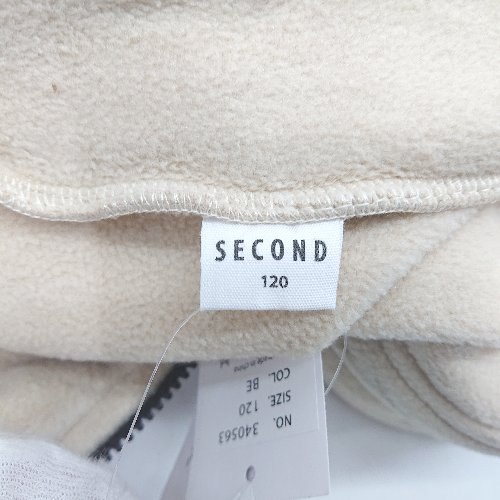 ◇ ⊇ ◎ ●未使用● JEANS-b キッズ 子供服 SECOND 長袖 フリース ブルゾン サイズ120 ベージュ 女の子 男の子 E 【中古】