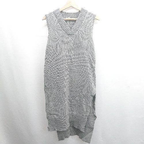 ◇ ⊇ ◎ ●未使用● Dream garden ドリームガーデン ノースリーブ 膝丈 ニット ワンピース サイズF グレー レディース E 【中古】
