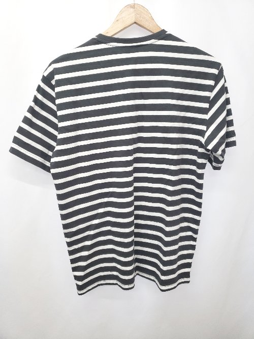 ◇ Θ φ New Balance ニューバランス ボーダー柄 半袖 Tシャツ カットソー サイズM ブラック ホワイト メンズ E 【中古】