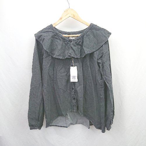 ◇ Θ 美品 COLLAGE コラージュ 無地 長袖 フリルブラウス サイズF グレー系 レディース E 【中古】 ◇ Θ 美品 COLLAGE コラージュ 無地 長袖 フリルブラウス サイズF グレー系 レディース E 【中古】