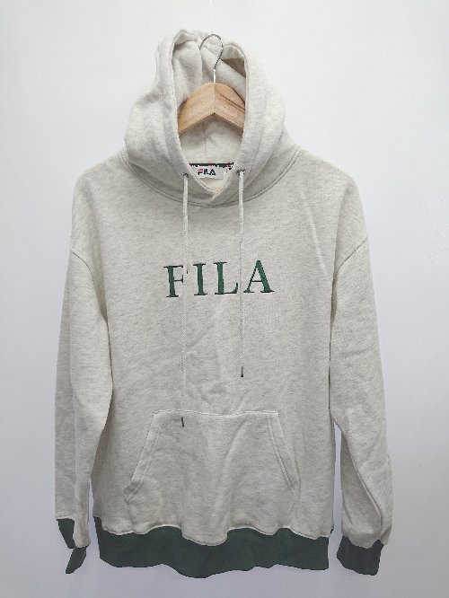 ◇ ⊇ FILA フィラ ユニセックス　ブルオーバー 長袖 ルーズシルエットパーカー サイズLL グレー系 レディース　メンズ E 【中古】(4)