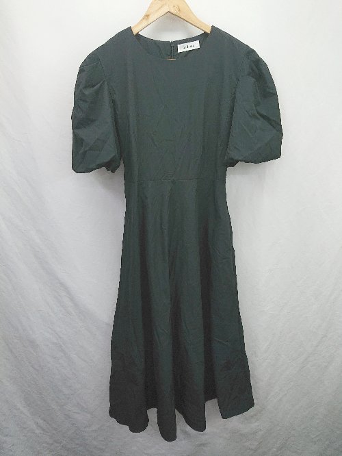 ◇ ⊂ andante アンダンテ パフスリーブ 半袖 ロング ワンピース サイズ表記なし ブラック系 レディース E 【中古】