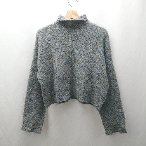 ◇ ⊇ feepur フェピュール ハイネック 長袖 シャギーニット サイズM ブルー系 レディース E 【中古】