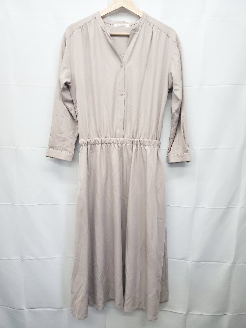 ◇ ⊇ ◎ PREFERIR プレフェリール 長袖 膝下丈 ワンピース サイズL ピンクベージュ系 レディース E 【中古】