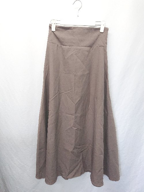 ◇ Θ NICE CLAUP ナイスクラップ バックレースアップ ロング丈 フレア スカート サイズM モカ レディース E 【中古】