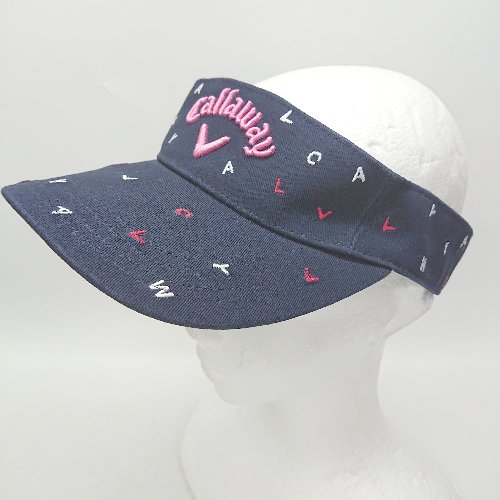 ◇ Θ キャロウェイ アルファベット刺繡入り ネイビーバイザー ネイビー系 サイズF レディース E 【中古】