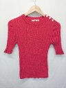 ◇ ⊂ CHILD WOMAN チャイルドウーマン コットン混 半袖 ニット カットソー サイズF レッド レディース E 【中古】|詳細画像