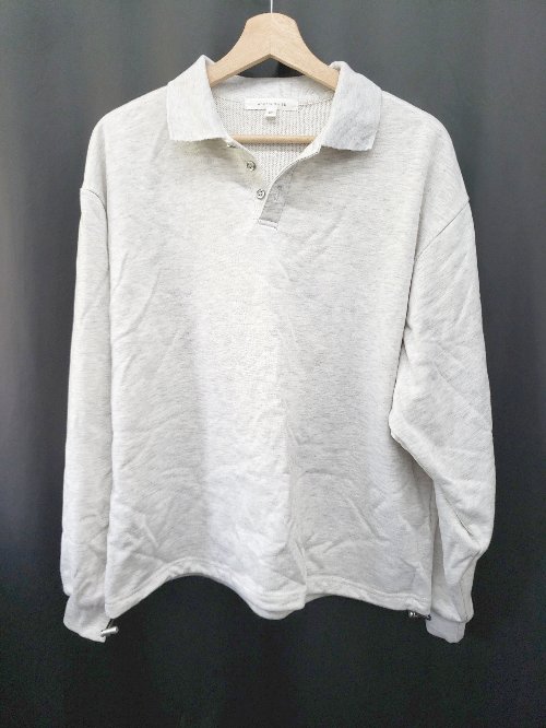 ◇ ⊇ Anchor Smith アンカー スミス ハーフボタン 長袖 プルオーバー スウェット サイズM ライトグレー ..