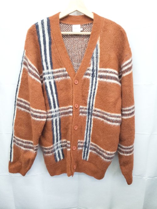 ◇ ⊇ WISH FOR EVER ウィッシュフォーエバー 長袖 ニット カーディガン サイズL ブラウン系 メンズ E 【..
