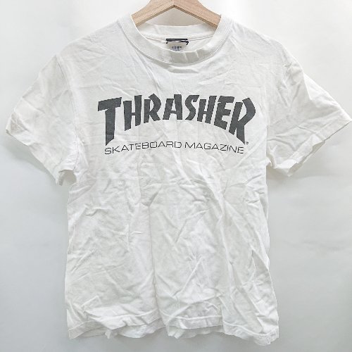 ◇ ⊂ THRASHER スラッシャー スケートボードブランド 半袖 半袖シャツ サイズS ホワイト系 メンズ E 【..