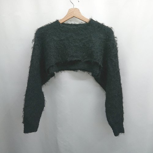 ◇ ⊇ フーズフーギャラリー 防寒性良好 長袖 ブラッシュコンパクトニット サイズF ブラック系 レディース E 【中古】