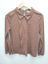 ◇ Θ NEWYORKER ニューヨーカー 水玉 ドット 長袖 シャツ ブラウス サイズL ブラウン ホワイト レディース メンズ E 【中古】