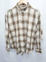 ◇ Θ AMERICAN HOLIC チェック 長袖 シャツ ブラウス サイズM ブラウン ホワイト レディース メンズ E 【中古】