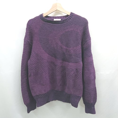 ◇ ⊇ エンドリケリー 堂本剛　プロデュース 長袖 模様デザインニット サイズF パープル系 メンズ　レデ..