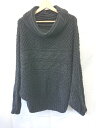 ◇ ⊇ antiqua ドルマンスリーブ 長袖 タートル ケーブル ニット センター ブラック系 レディース メンズ E 【中古】