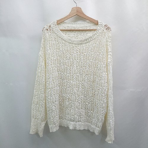 ◇ ⊂ mystic 可愛い系 長袖 編みニットトップス サイズF ベージュ系 レディース E 【中古】