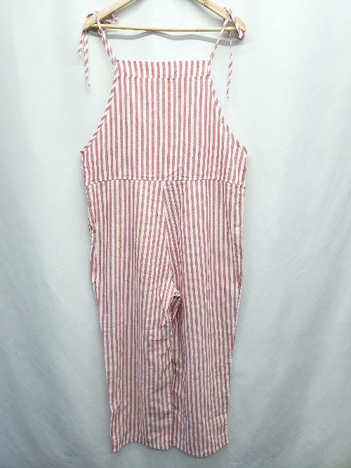◇ ⊂ sara&cake サラアンドケイク ストライプ柄 キャミソール サロペット サイズ表記なし レッド ホワイ..