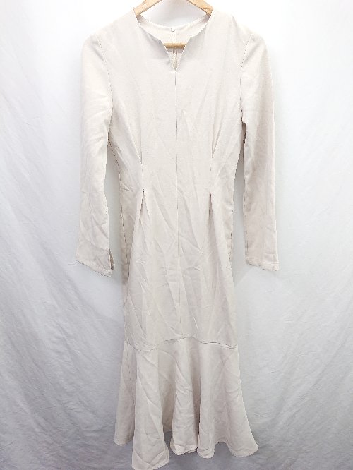 ◇ ⊂ Louere ルエレ 無地系 長袖 ロング ワンピース サイズM ベージュ系 レディース E 【中古】