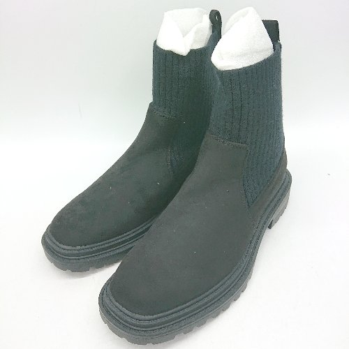 ◇ ⊇ ONIGIRI おにぎり 24.5 ショート ショートブーツ サイズ24.5 ブラック系 レディース E 【中古】