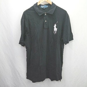 ◇ ⊂ POLO RALPH LAUREN ポロ ラルフローレン ビッグポニー 半袖 ポロシャツ サイズXL ブラック系 メンズ E 【中古】