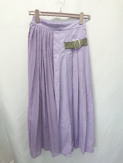 ◇ ⊂ jouetie ジュエティ ロング丈 プリーツ スカート サイズM パープル系 レディース E 【中古】