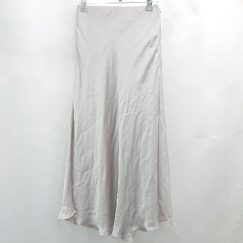 ◇ ⊂ Mila Owen ミラ オーウェン 光沢加工 ロング丈 タイト スカート サイズ0 ライトグレー系 レディース E 【中古】