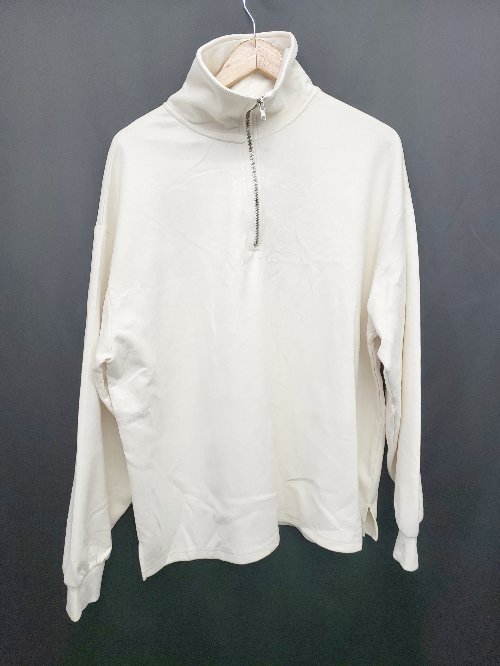 ◇ ⊆ Anchor Smith アンカー スミス ハーフジップ 長袖 トレーナー サイズL アイボリー レディース E 【..