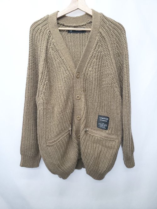 ◇ ⊇ GU × UNDERCOVER ローゲージ オーバーサイズ 長袖 ニット カーディガン サイズM ブラウン メンズ E..