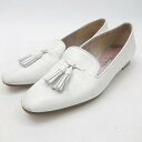◇ Θ GINZA Kanematsu 銀座かねまつ シンプル系 タッセルローファー サイズ22 1/2 ホワイト系 レディース E 【中古】