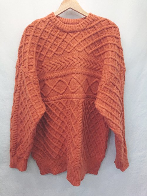 ◇ ⊇ select MOCA セレクト モカ 長袖 ランダムケーブル オーバーニット サイズF オレンジ系 レディース E 【中古】