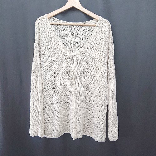 ◇ Θ スピック＆スパン 2way 鹿の子編み 長袖 ペーパーヤーンルーズニット ベージュ系 レディース E 【..