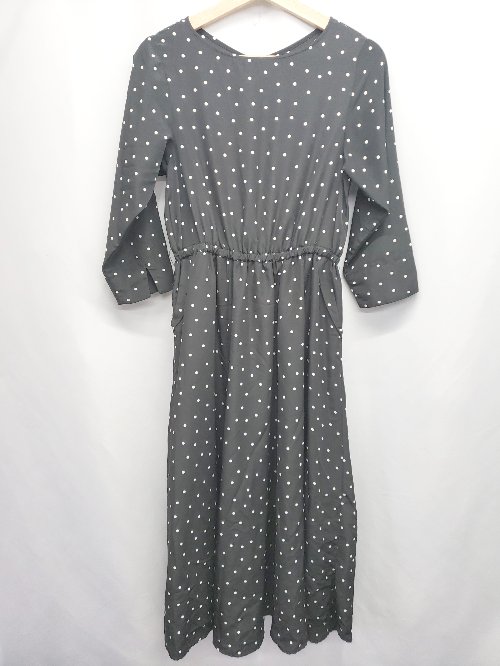 ◇ ⊂ ◎ SLOBE IENA スローブ イエナ ドット柄 七分袖 膝下丈 ワンピース ブラック ホワイト レディース ..
